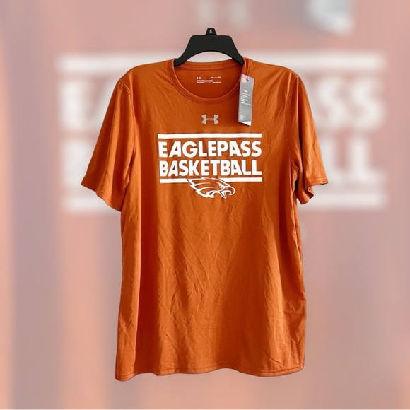 NEW Under Armour Heat Gear T-Shirt, Eaglepass Basketball Fan Tee Size L NWT - Picture 1 of 5